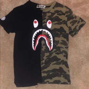 A Bathing Ape half camp half black shirt.